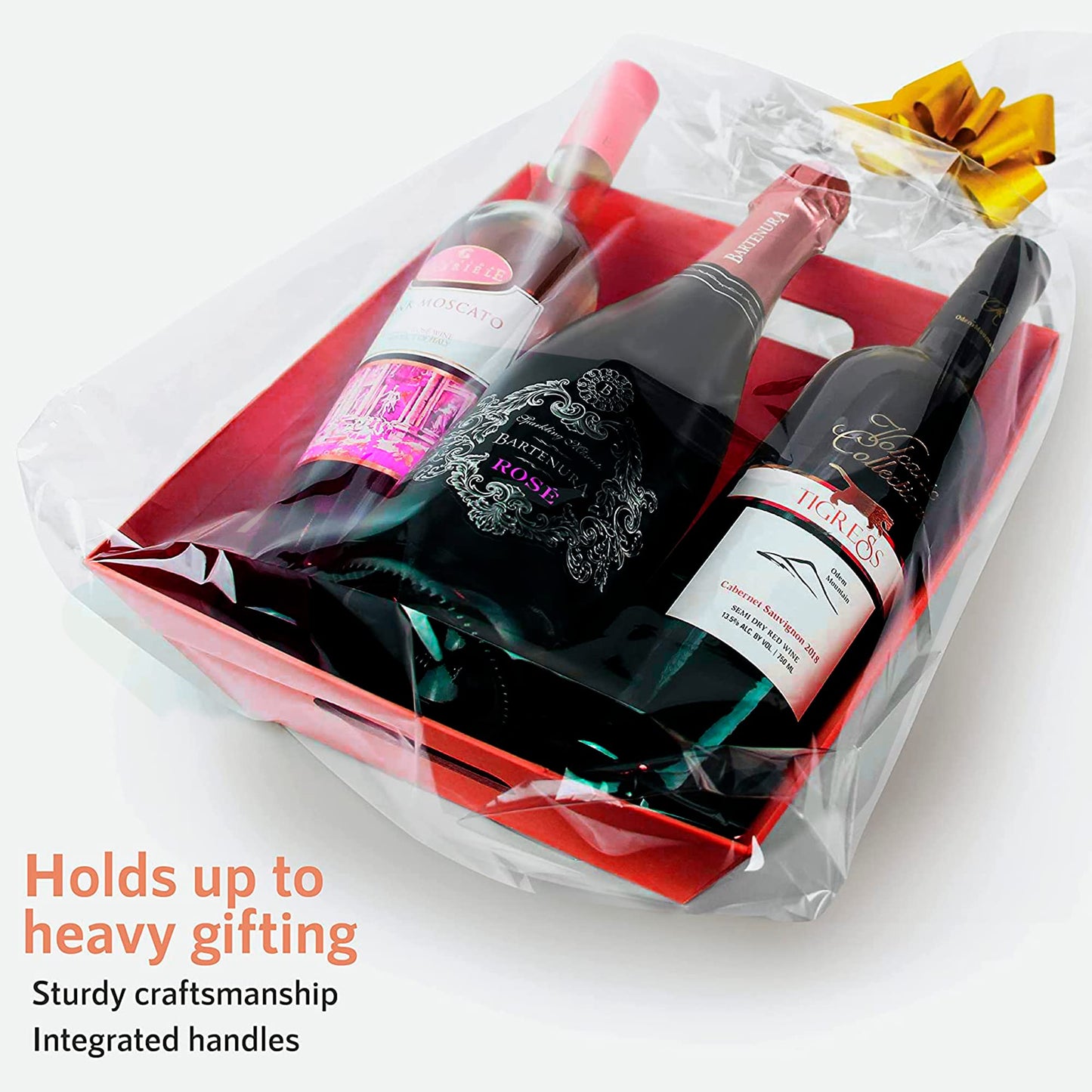 [5PK] Large Red Baskets For Gifts Empty To Fill| Bulk Red Gift Basket- 10x12” Basket| Christmas, Valentines, Thanksgiving, Easter|Shelf Basket, Snack, Organizing|Gift To Impress-Upper Midland Products