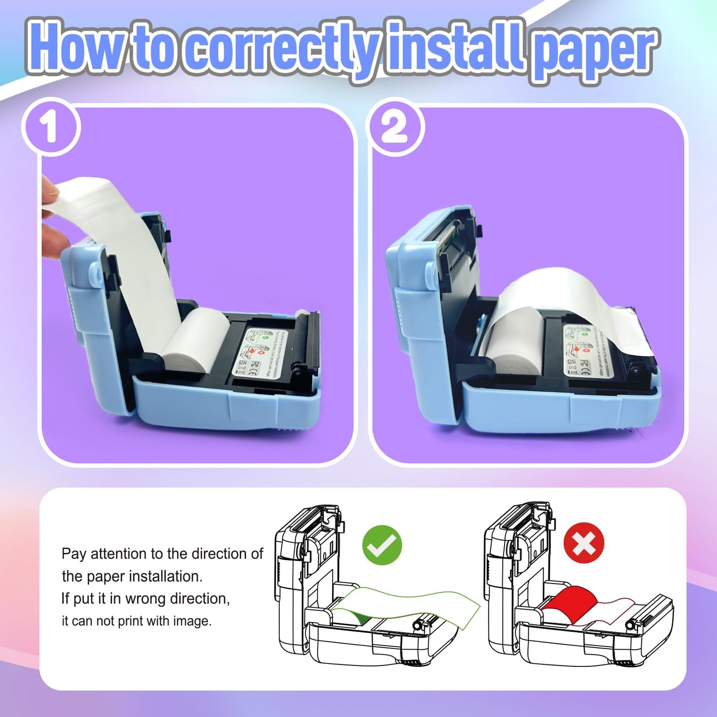 ESOXOFFORE Instant Print Camera for Kids, Christmas Birthday Gifts for Girls Boys, HD Digital Video Cameras for Toddler, Portable Toy for 4 5 6 7 8 9 10 Year Old Girl with 32GB SD Card-Purple