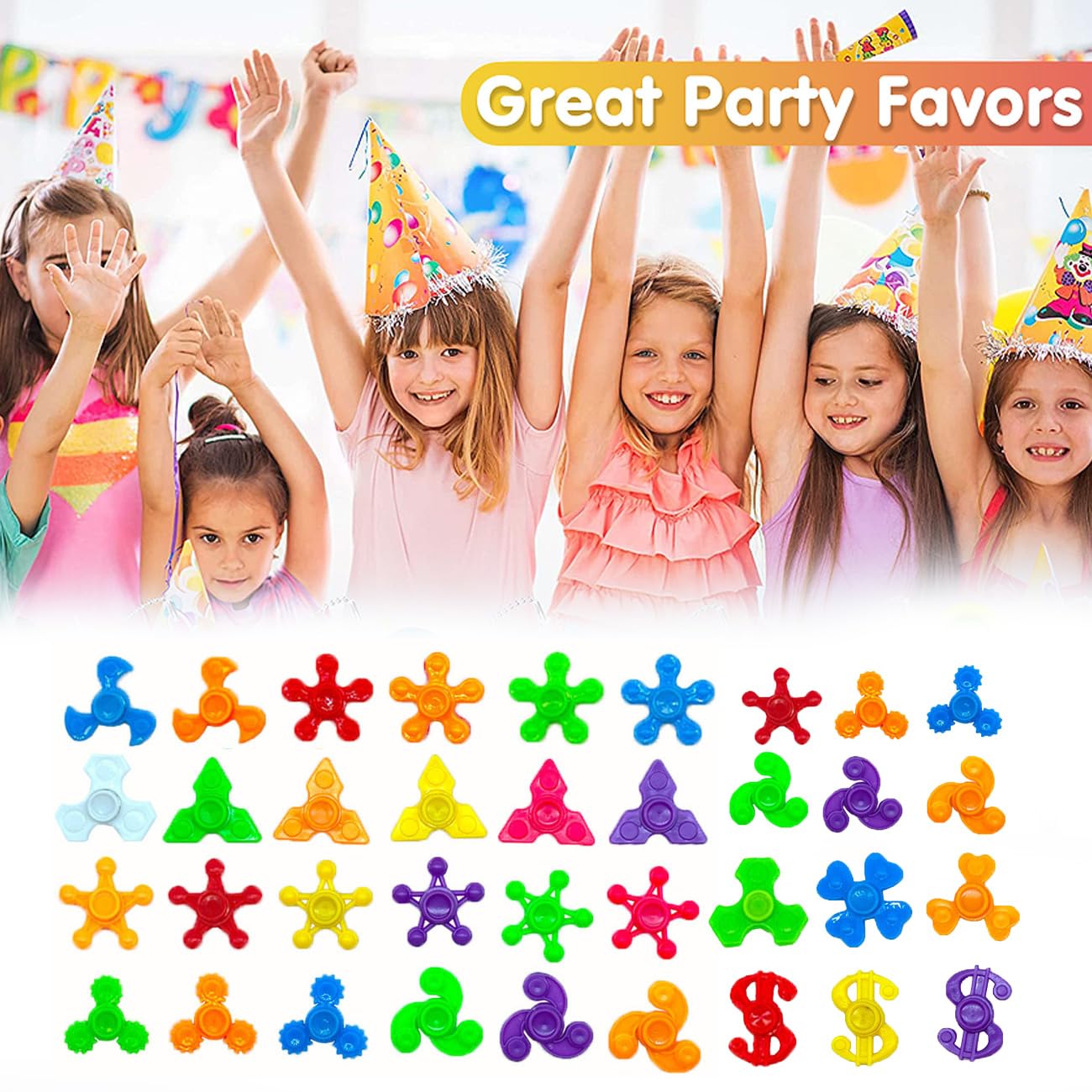 100 Pack Mini Fidget Spinner Toys,Stress Relief Sensory Toys,Birthday Party Favors Gifts for Kids Teens Adults,Christmas Stocking Goodie Bag Stuffers,Treasure Box Toys for Classroom Prizes Supplies